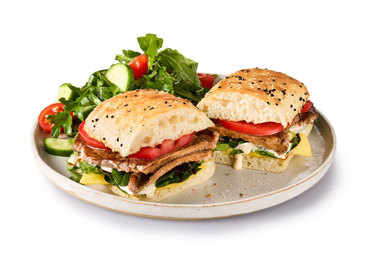Steak Sandwich w Side Salad