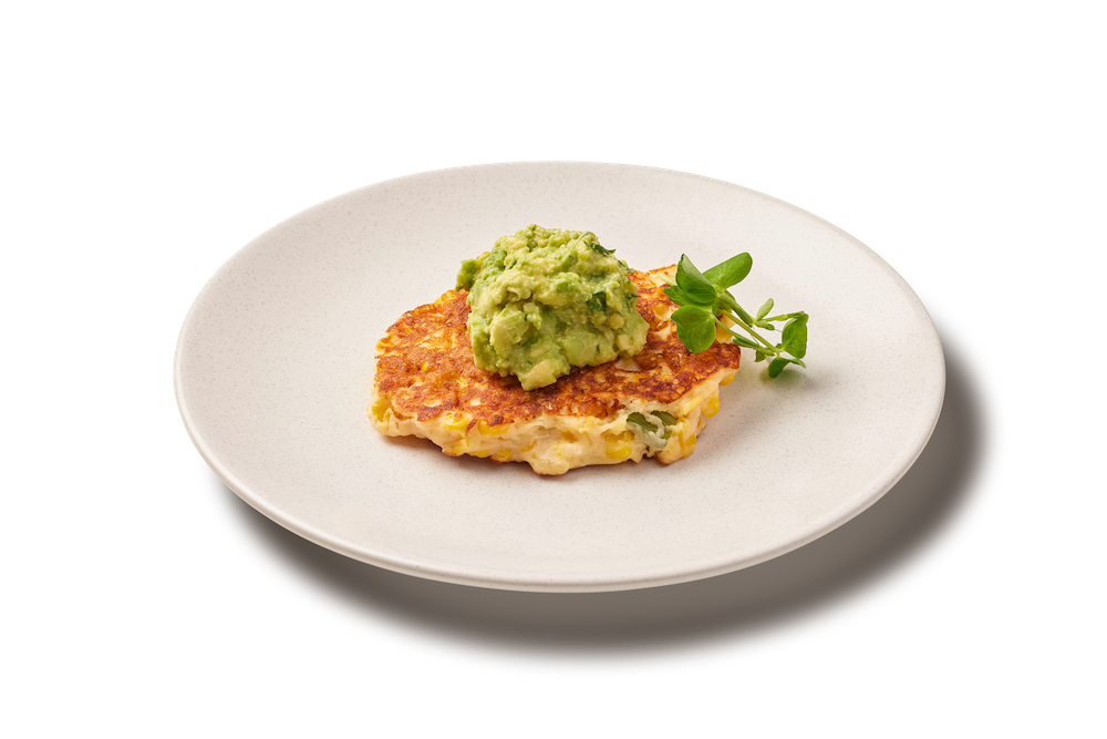 Kids Meal -Corn Ricotta Fritter with Avo Smash