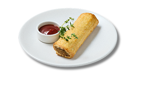 Gourmet Sausage Roll with Tomato Sauce